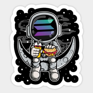 Astronaut Fastfood Solana Coin To The Moon Crypto Token Cryptocurrency Wallet Birthday Gift For Men Women Kids Sticker